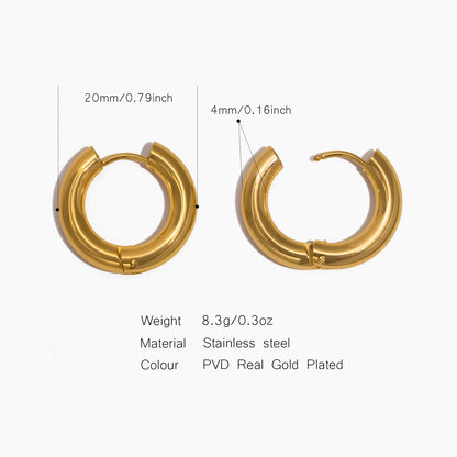 Pendientes de Aro Clásicos, Joyería de Acero Inoxidable a la Moda y Versátil