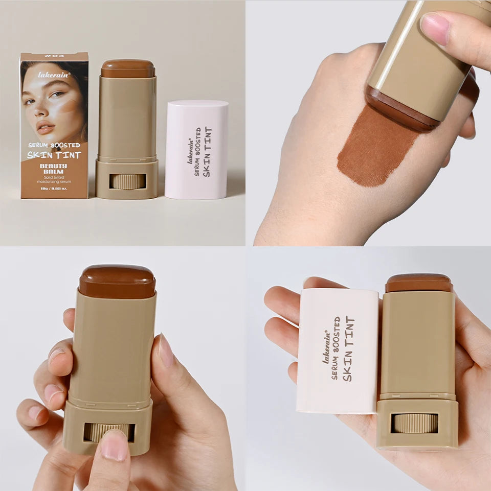 Nuevo Suero Bálsamo Potenciado Tinte de Piel Textura Sedosa Cobertura Hidratante Voluminizador Tono de Piel Uniforme Mejor Base en Barra Maquillaje de Viaje