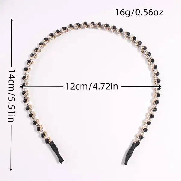 Fashion Women Hair Hoop Ladies Crystal Rhinestone Pearl Hairband Headband Head Piece Hair Band Accessories