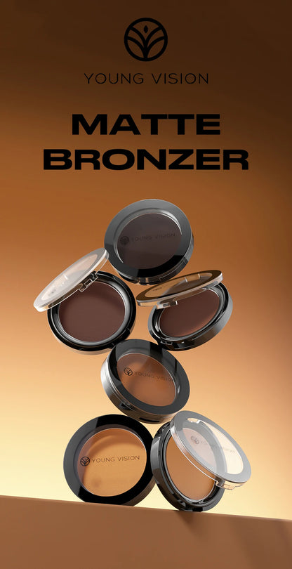 Polvo Bronceador Mate Sedoso para Fijar Maquillaje, Contorno Facial, Larga Duración, Corrector 3D, Paleta de Sombras para Contorno Profundo de Nariz