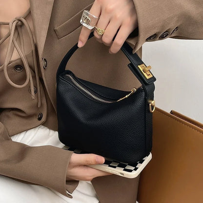 Bolso sencillo y retro, bolso bandolero, bolso pequeño cuadrado de cuero suave