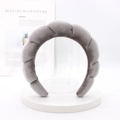 Sponge Spa Headband Velvet Washing Face Wide Padded Headband Skin Care Makeup Removal Shower for Women Girls Hair Accessories