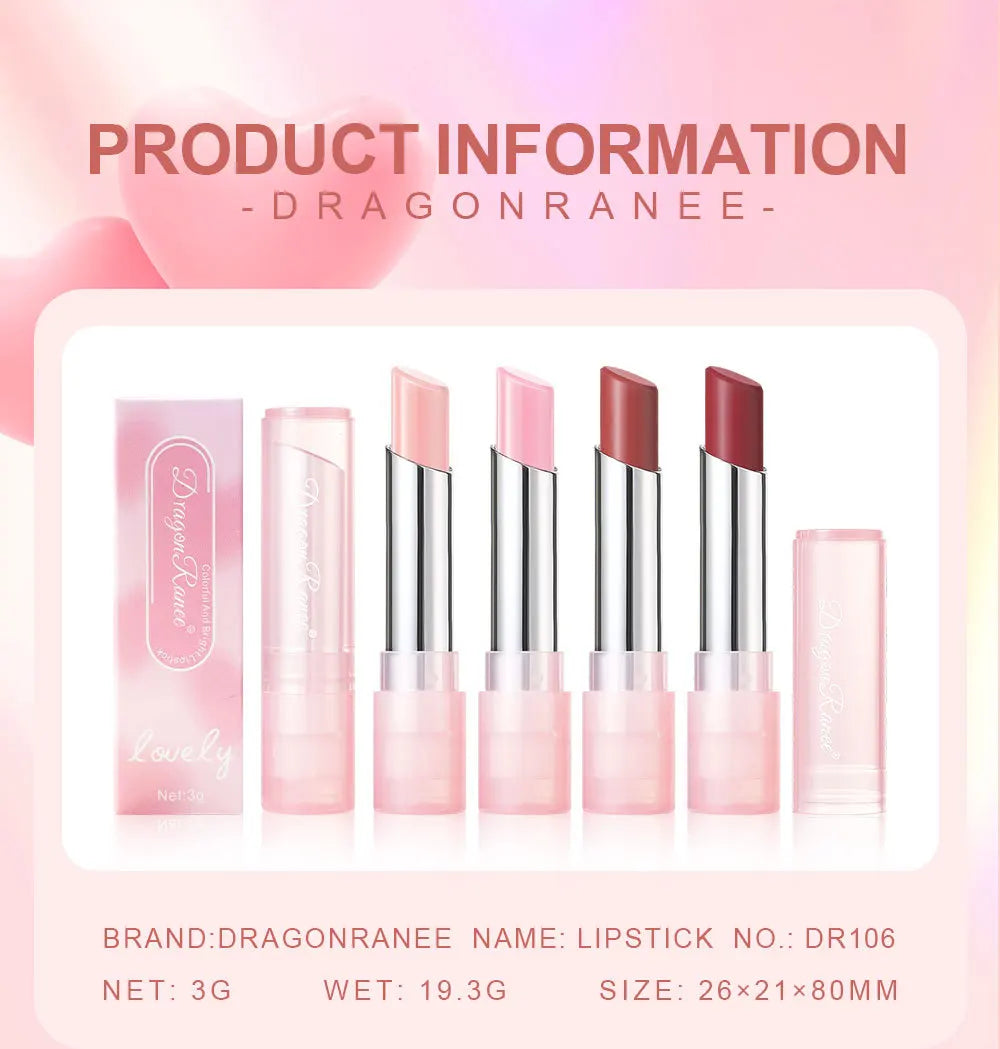 Bálsamo labial de cambio de color de gelatina con cambio de temperatura, hidratante, difícil de desvanecer, lindo lápiz labial color rosa, cuidado de los labios, 1 pieza