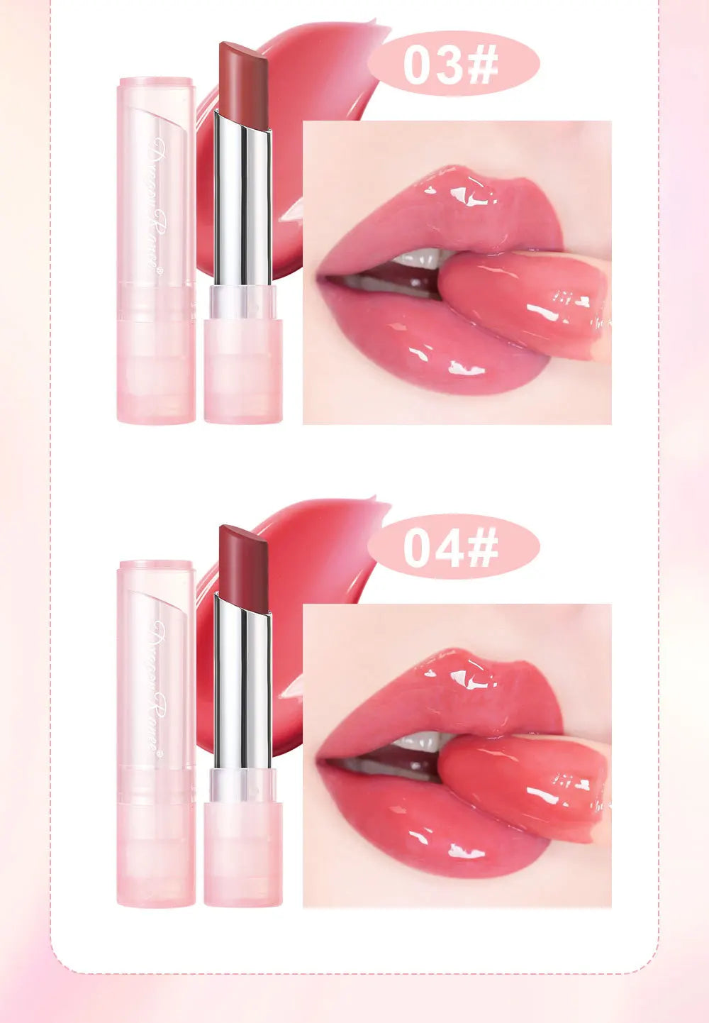 Bálsamo labial de cambio de color de gelatina con cambio de temperatura, hidratante, difícil de desvanecer, lindo lápiz labial color rosa, cuidado de los labios, 1 pieza