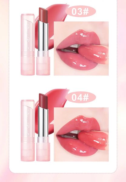 Bálsamo labial de cambio de color de gelatina con cambio de temperatura, hidratante, difícil de desvanecer, lindo lápiz labial color rosa, cuidado de los labios, 1 pieza