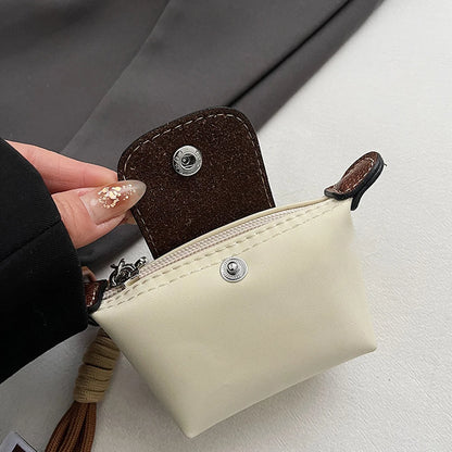 Bolso Monedero Mini de Moda Exquisito de Venta Caliente, Color Sólido Simple, Estilo Coreano, Bolsa de Maquillaje de Almacenamiento para Mujeres,