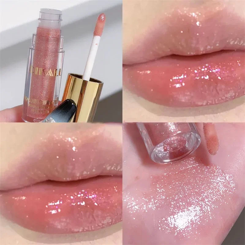 Brillo de Labios con Purpurina Diamante a Prueba de Agua 5 Colores Brillo de Labios Líquido con Purpurina Centelleante Brillo de Labios con Perla Diamante Maquillaje de Labios Sexy