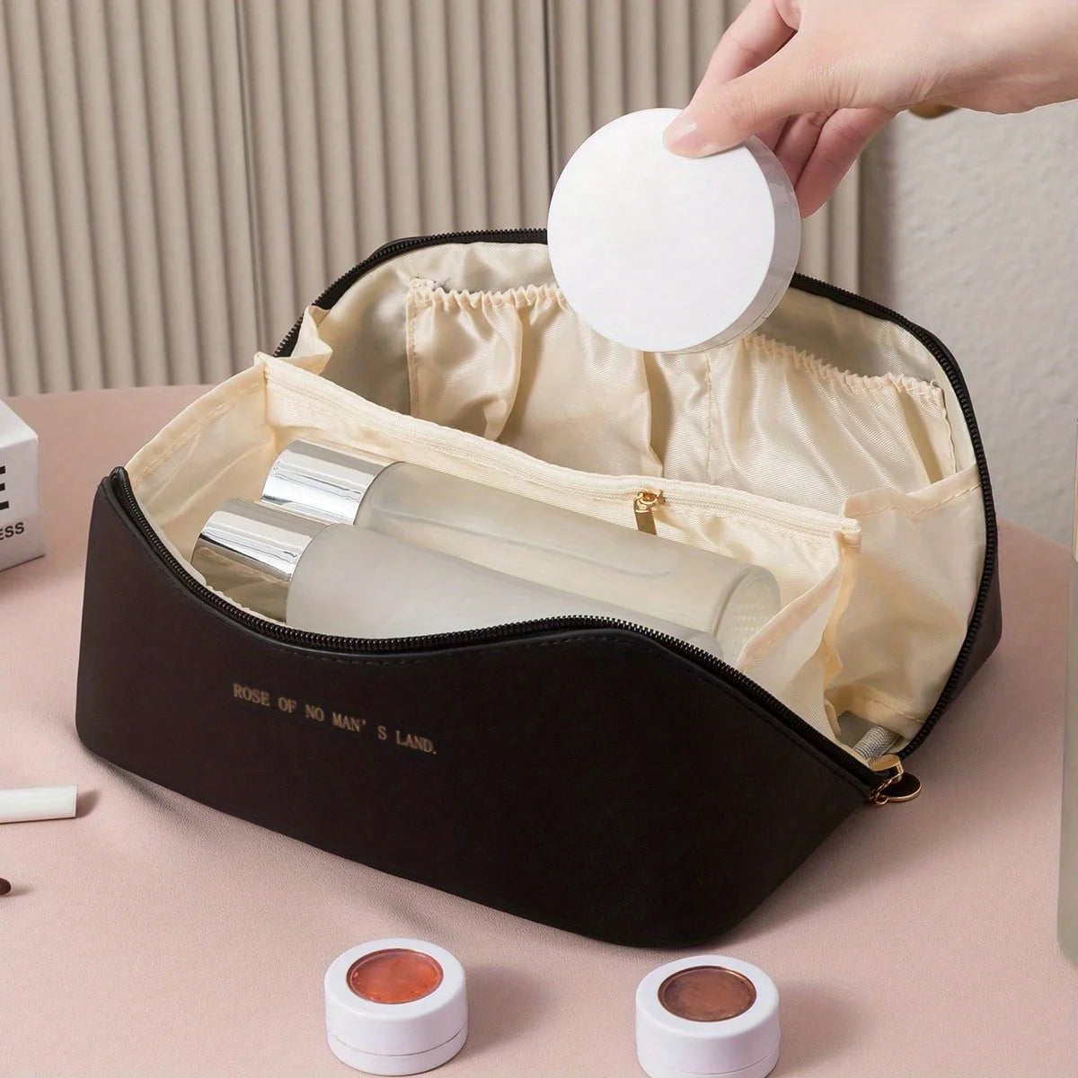 Organizador de Maquillaje Bolsa de Artículos de Tocador Femenina Estuche de Maquillaje Bolsa de Almacenamiento, Bolsa de Cosméticos, Bolsa Organizadora para Viaje con Cremallera