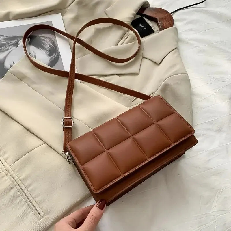 Bolso de Hombro para Mujer de Marca de Moda, Pequeño, de Cuero PU, Bandolera Femenina, Tendencia Clásica, Bolso de Mano para Mujer