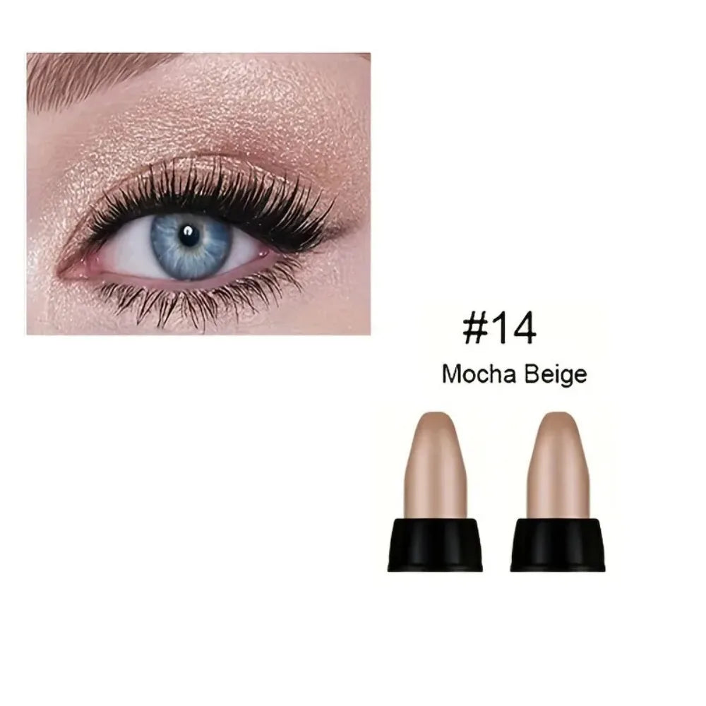 16 colores de delineadores metálicos en lápiz, con colores brillantes, maquillaje resistente al agua y de larga duración para los ojos