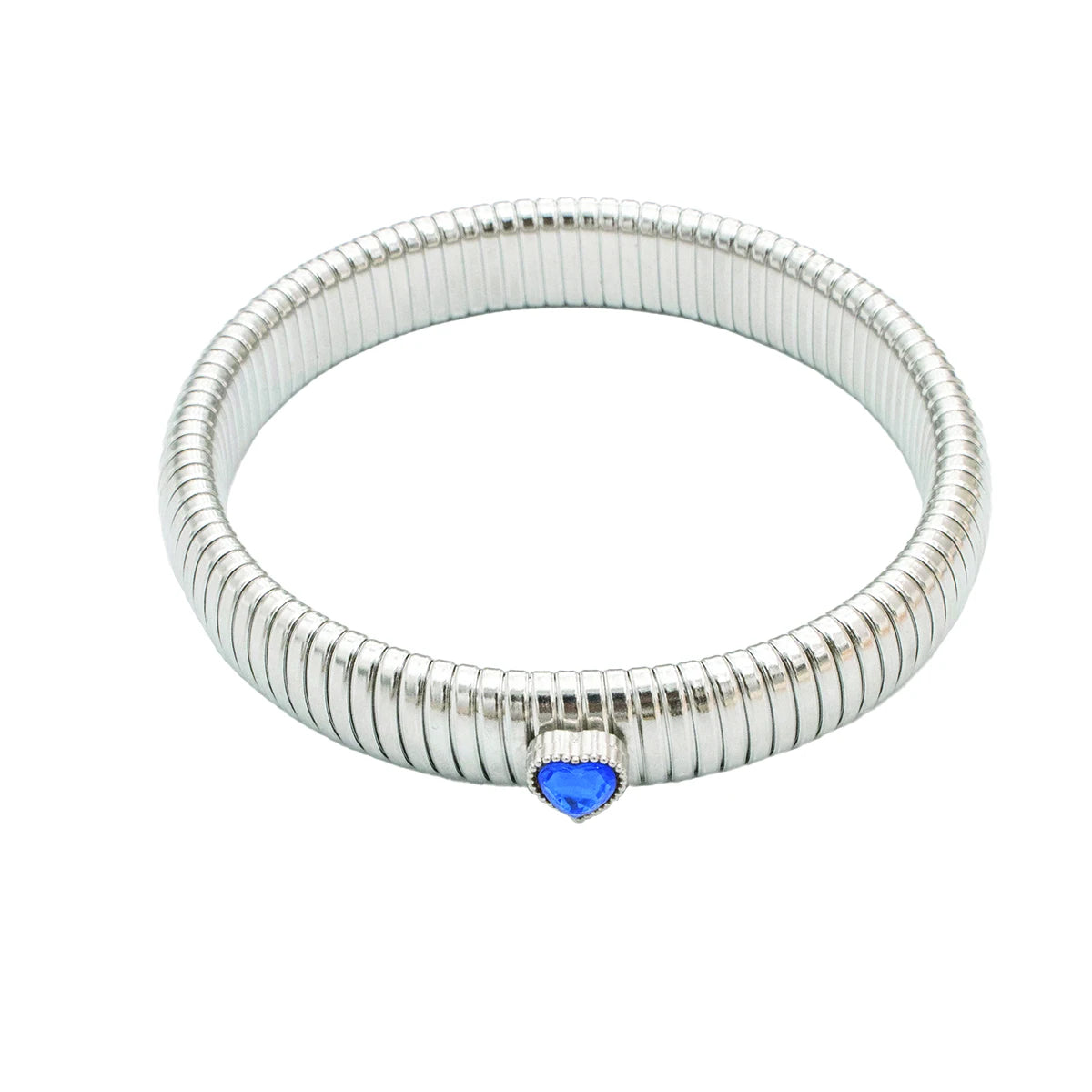 Pulsera de Metal Pulido Grueso con Elasticidad Retro de Acero Inoxidable Impermeable, Bañada en Oro de 18K