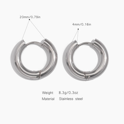 Pendientes de Aro Clásicos, Joyería de Acero Inoxidable a la Moda y Versátil