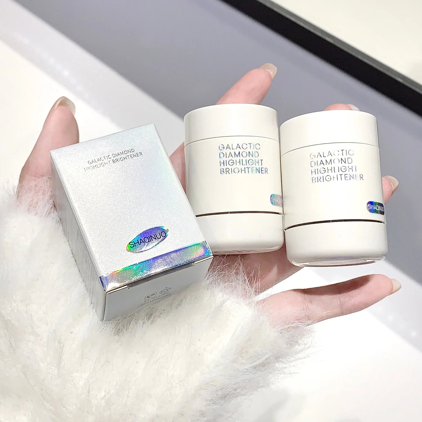 Líquido Iluminador de Diamante Perlado Destacado Brillo Intenso Cuerpo Completo Resplandor Contorno Facial Iluminador de Larga Duración