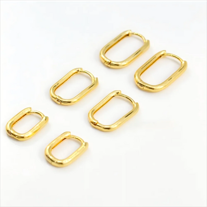 2/6 PCS Pendientes Huggies Minimalistas Mariasz de Acero Inoxidable con Recubrimiento PVD Color Oro, Aro Cuadrado para Mujeres y Hombres, Joyería Clásica