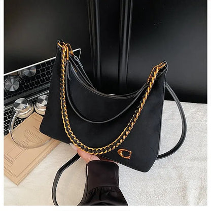 Bolso bandolero para mujer Ele, retro, mate, con cadena, versátil, para uso diario, para una sola persona