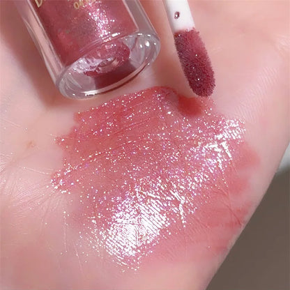 Brillo de Labios con Purpurina Diamante a Prueba de Agua 5 Colores Brillo de Labios Líquido con Purpurina Centelleante Brillo de Labios con Perla Diamante Maquillaje de Labios Sexy