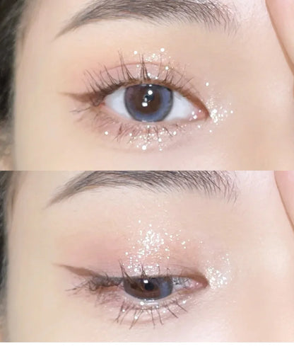 Paleta de Sombras de Ojos Monocromática con Brillo de Diamante, Sombras de Ojos Descoloradas, Iluminador, Lentejuelas, Resistente al Agua, Pigmentos de Maquillaje de Larga Duración