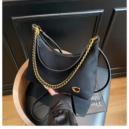 Bolso bandolero para mujer Ele, retro, mate, con cadena, versátil, para uso diario, para una sola persona