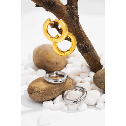 Pendientes de Aro Clásicos, Joyería de Acero Inoxidable a la Moda y Versátil