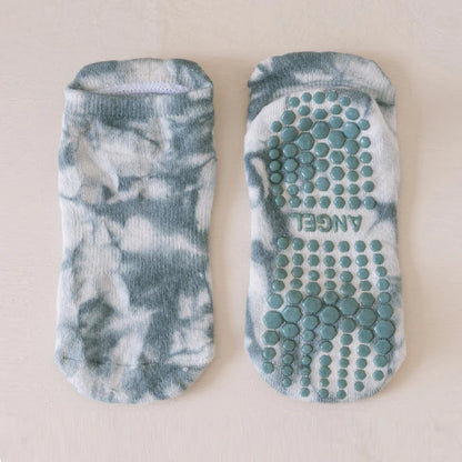 Yoga Socks Women Cotton Tie-dyed Silicone Non-slip Pilates Grip Towel Low-ankle Sock