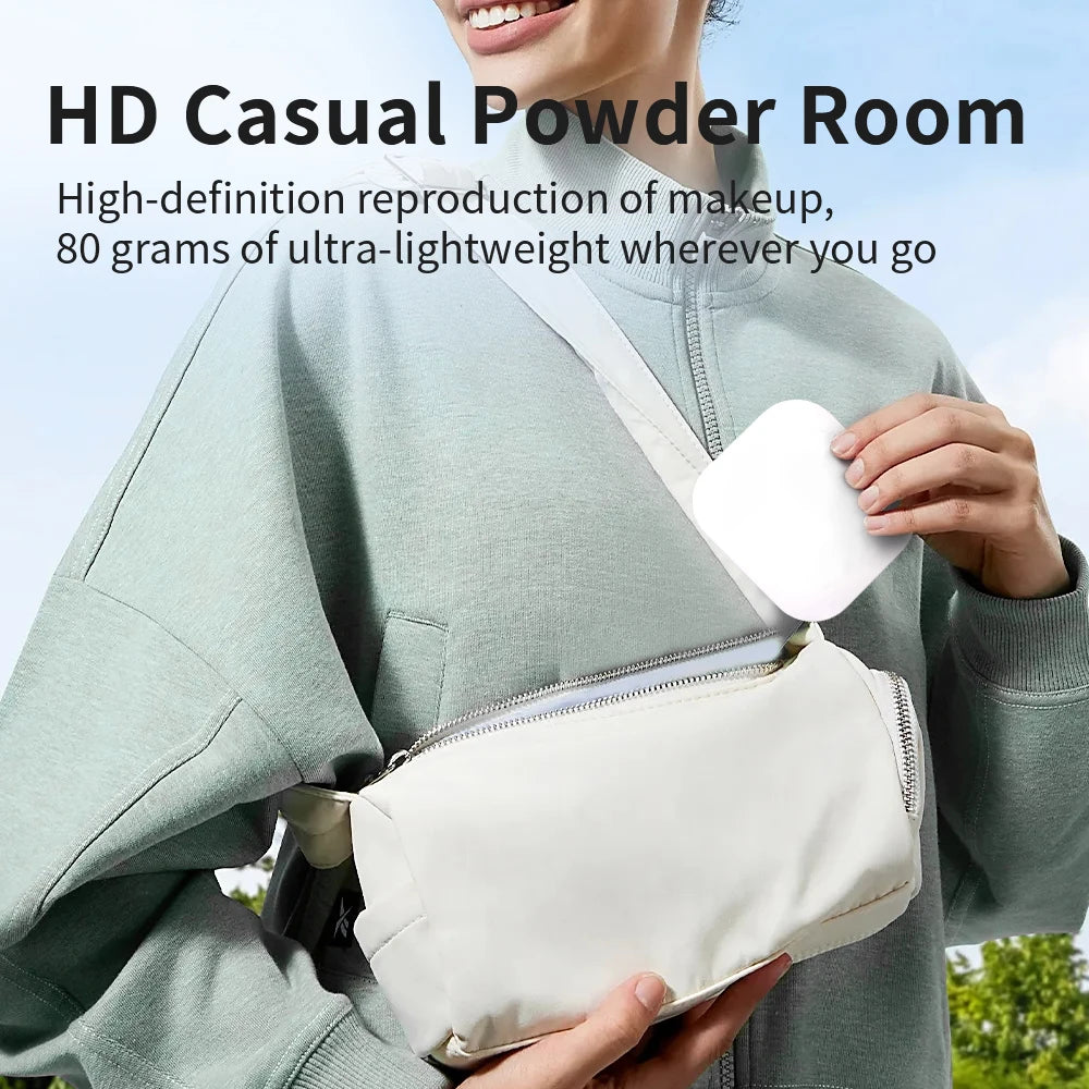 Espejo compacto con luces, aumento 1X/2X, plegable portátil de mano, pequeño espejo de bolsillo LED para maquillaje de viaje, para regalo, bolso