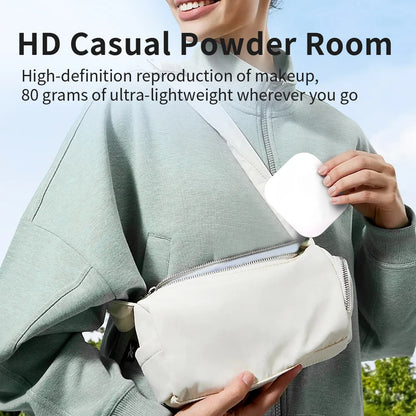 Espejo compacto con luces, aumento 1X/2X, plegable portátil de mano, pequeño espejo de bolsillo LED para maquillaje de viaje, para regalo, bolso