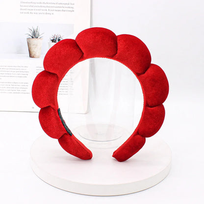 Sponge Spa Headband Velvet Washing Face Wide Padded Headband Skin Care Makeup Removal Shower for Women Girls Hair Accessories