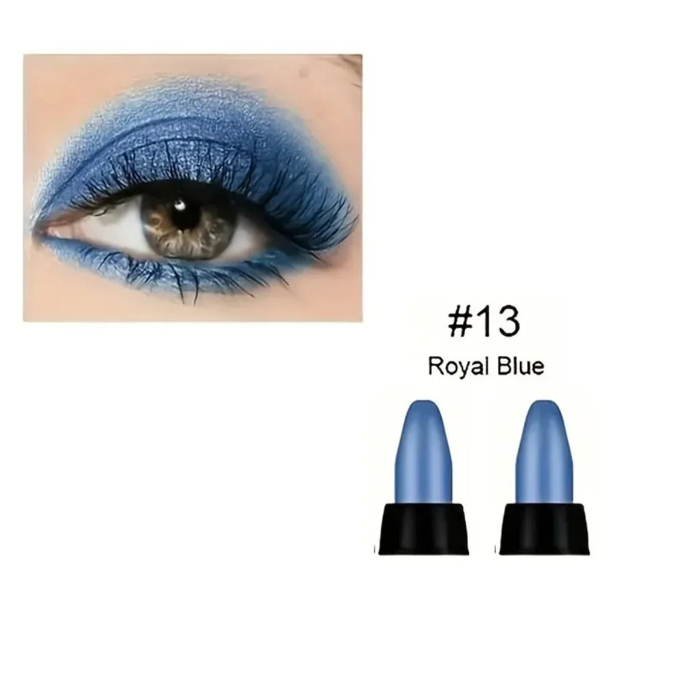 16 colores de delineadores metálicos en lápiz, con colores brillantes, maquillaje resistente al agua y de larga duración para los ojos