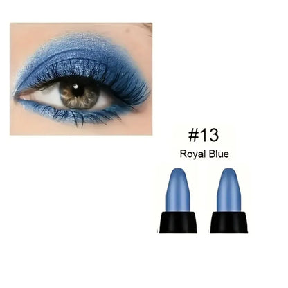 16 colores de delineadores metálicos en lápiz, con colores brillantes, maquillaje resistente al agua y de larga duración para los ojos