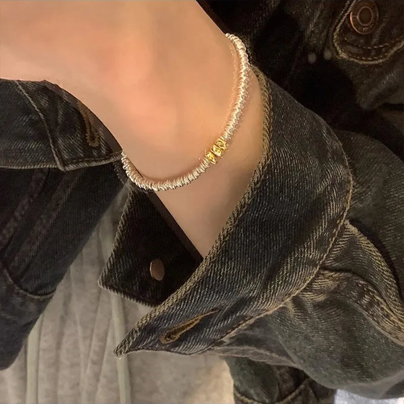 925 Sterling Silver Bracelets for Women Men Accessories Trend Vintage Beads Chain Pendant Party Jewelry Gift