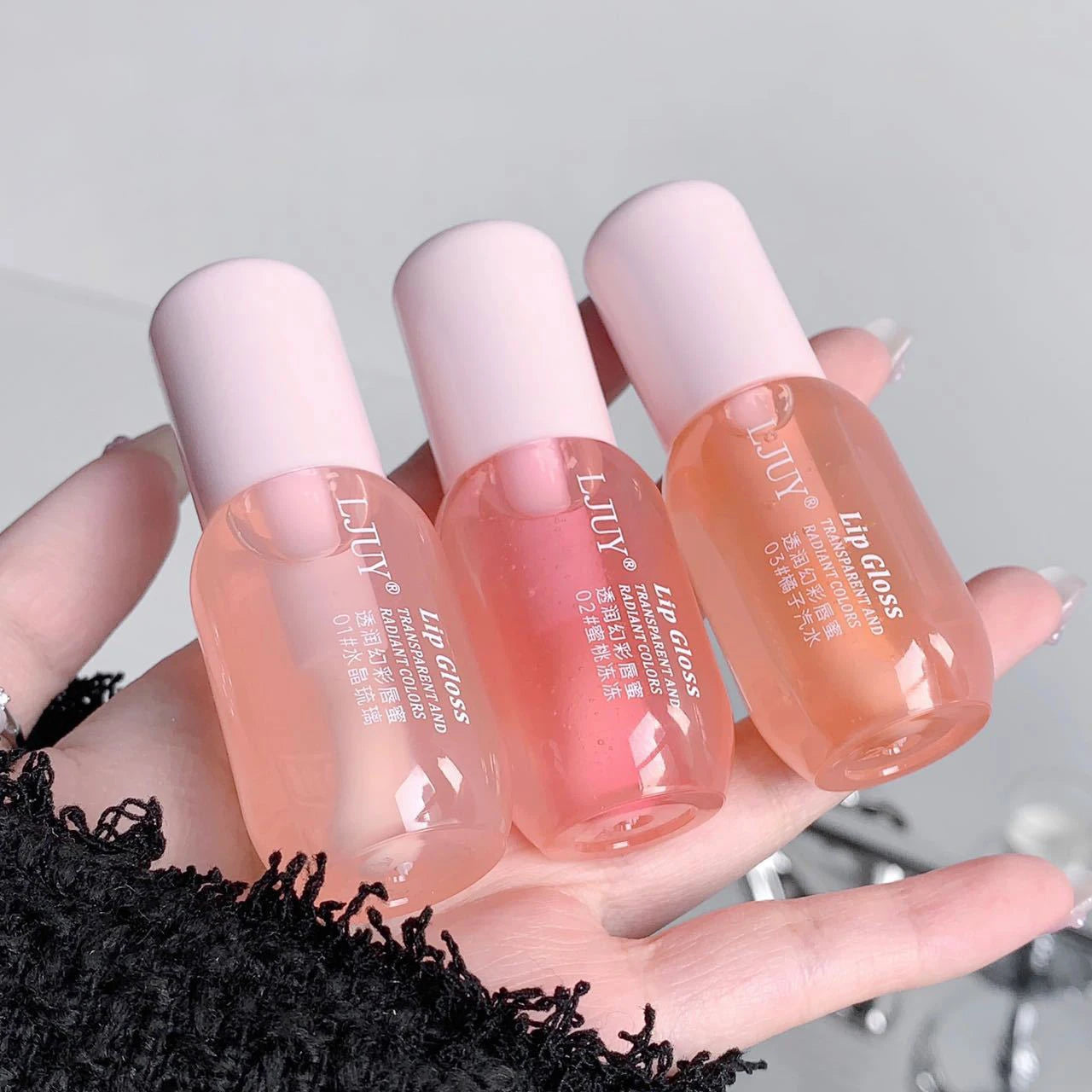 Aceite Labial de Cristal de Fruta Hidratante Brillo Labial Transparente de Vidrio Voluminizador Suero Labial Transparente Cuidado de Labios Maquillaje Cosméticos