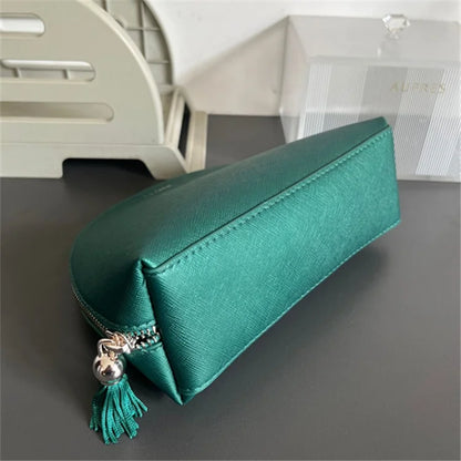 Bolsa de viaje portátil, bolso de mano, bolsa de almacenamiento de lápiz labial LA MER, azul marino, textura luminosa misteriosa,