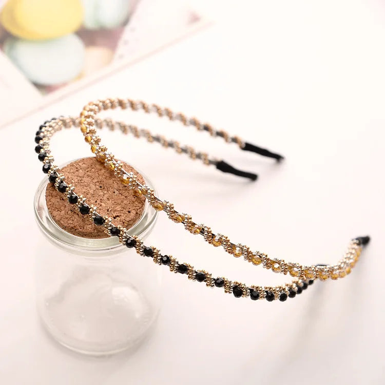 Fashion Women Hair Hoop Ladies Crystal Rhinestone Pearl Hairband Headband Head Piece Hair Band Accessories