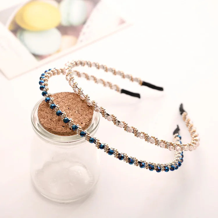 Fashion Women Hair Hoop Ladies Crystal Rhinestone Pearl Hairband Headband Head Piece Hair Band Accessories