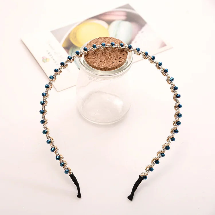 Fashion Women Hair Hoop Ladies Crystal Rhinestone Pearl Hairband Headband Head Piece Hair Band Accessories