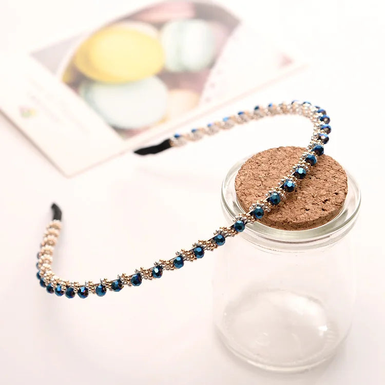 Fashion Women Hair Hoop Ladies Crystal Rhinestone Pearl Hairband Headband Head Piece Hair Band Accessories
